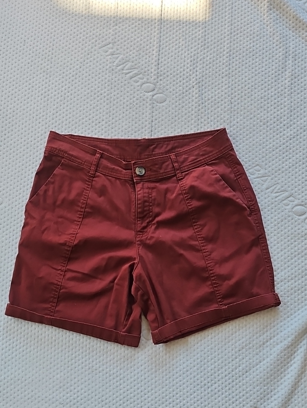 Joe Fresh Deep Red Bermuda Shorts with Cuffed Hem